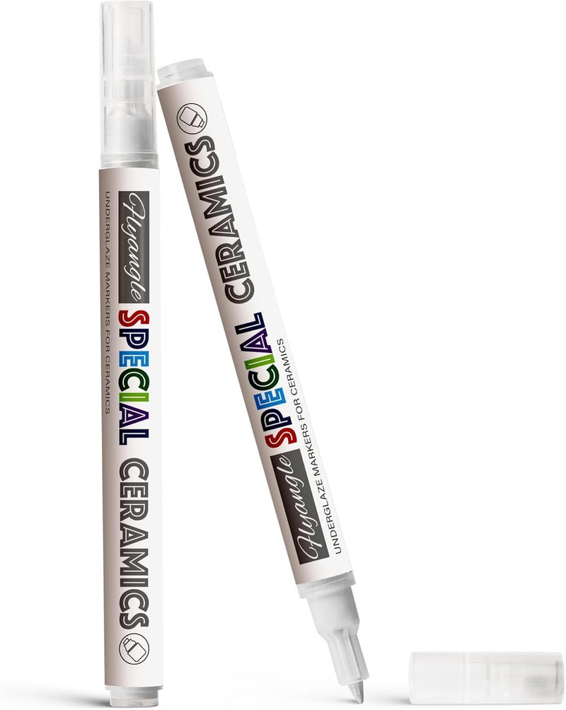 EliteSign Underglaze Pen for Ceramics, Underglaze Marker for Pottery Glaze, Pottery Pen, Porcelain, and DIY Ceramic Decorating - White（Classic Hard Tip-1PK） - Image 1